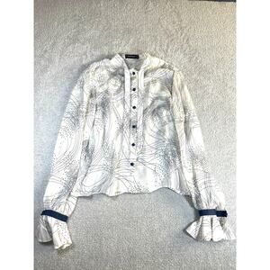 Louis Feraud Women's White Silk Blouse Top Size 10
